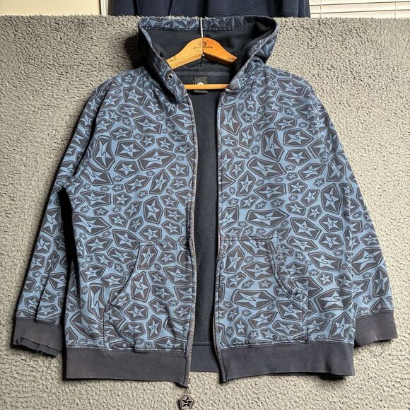 Vintage Y2K SESSIONS Womens XS Full Zip Hoodie Sweatshirt Snowboard Skate AOP - Picture 12 of 15